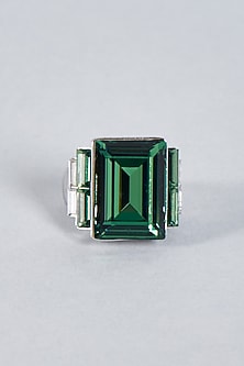 White Finish Swarovski Ring