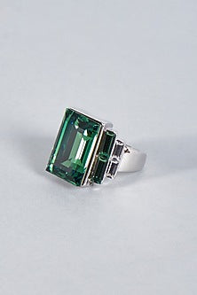 White Finish Swarovski Ring