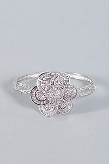 White Finish Faux Diamond Bracelet
