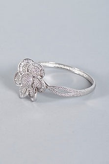 White Finish Faux Diamond Bracelet