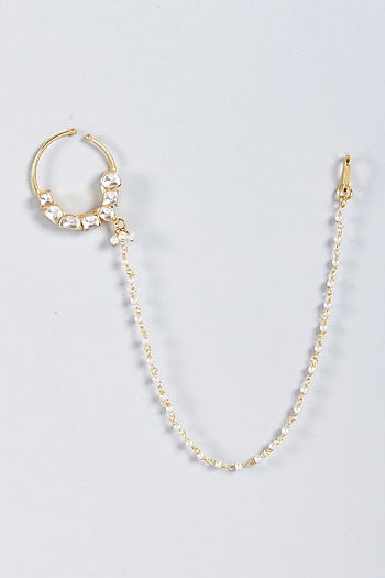 Gold Plated Pachi Kundan Nose Ring