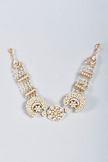 Gold Finish Pachi Kundan Polki Matha Patti