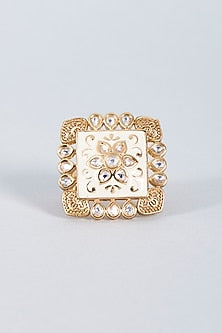 Gold Finish Meenakari Ring