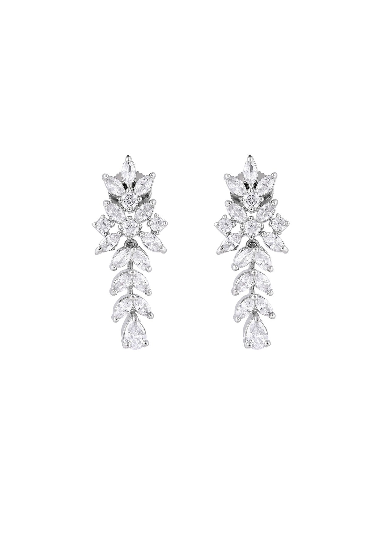 White Finish Cubic Zirconia Stone Necklace Set