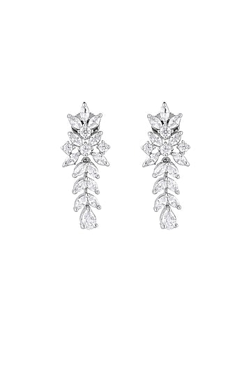 White Finish Cubic Zirconia Stone Necklace Set