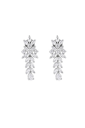 White Finish Cubic Zirconia Stone Necklace Set