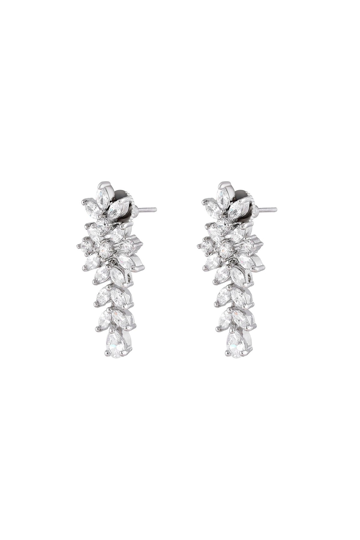 White Finish Cubic Zirconia Stone Necklace Set
