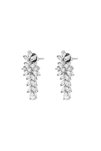 White Finish Cubic Zirconia Stone Necklace Set