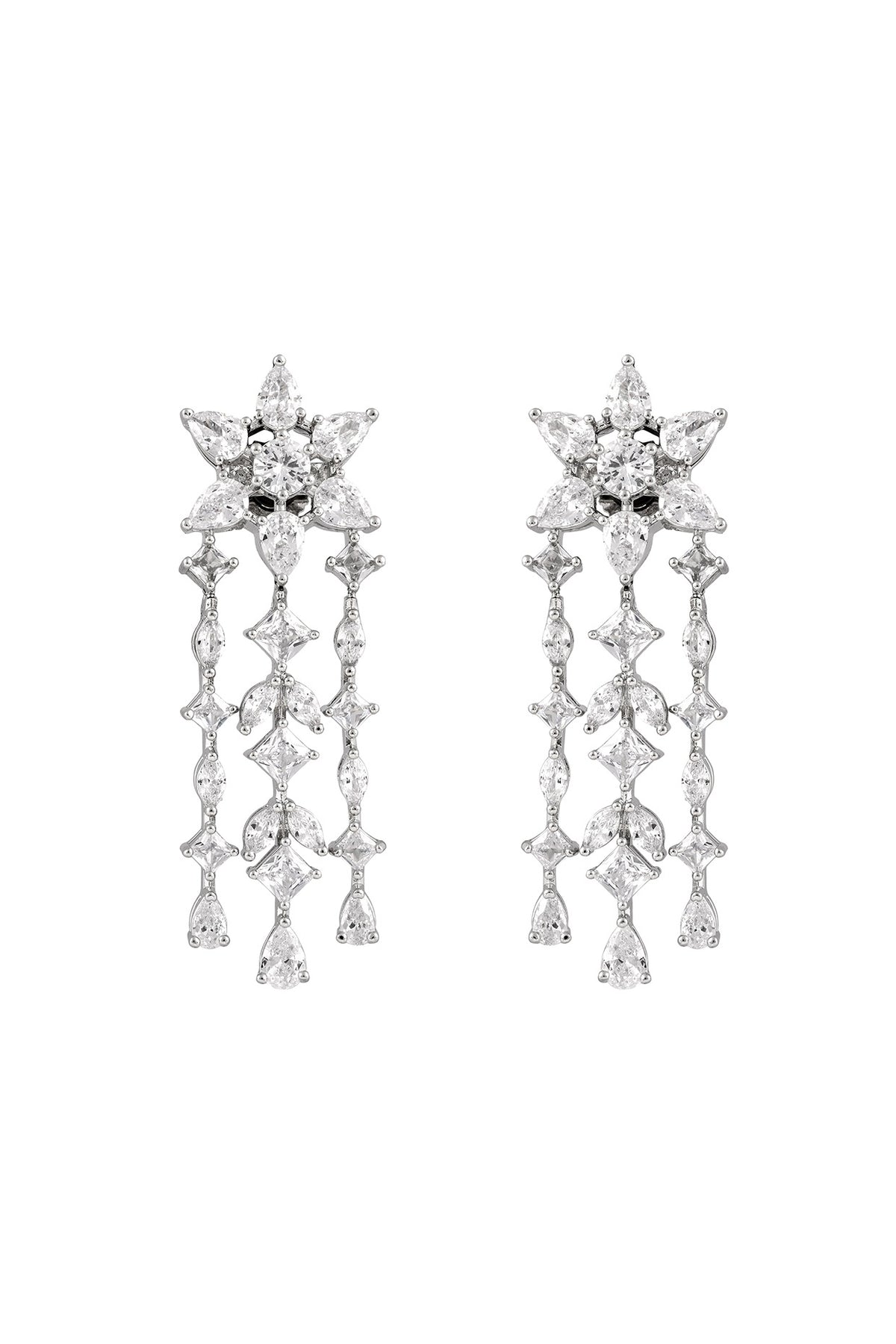 White Finish Cubic Zirconia Necklace Set