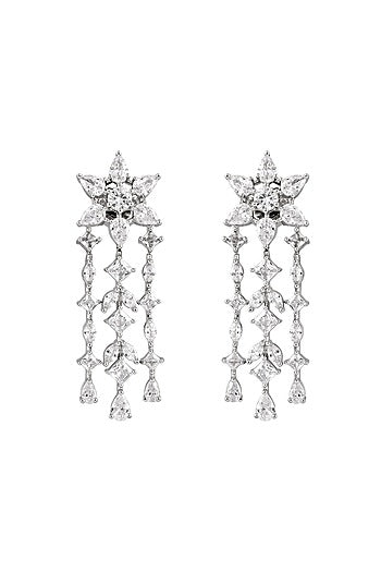 White Finish Cubic Zirconia Necklace Set