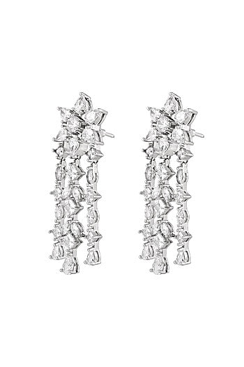 White Finish Cubic Zirconia Necklace Set