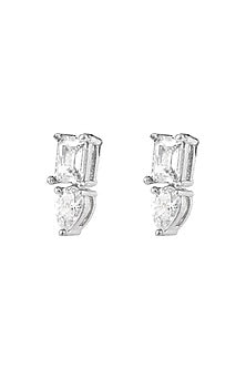 White Finish Baguette & Pear-Shaped Cubic Zirconia Necklace Set