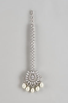 White Finish Shell Pearl Maangtikka