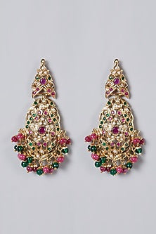 Gold Finish Jadau Necklace Set