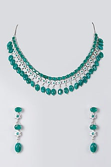 Gold Finish Zircons Necklace Set