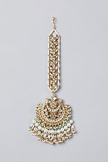 Gold Finish Kundan Polki Maang Tikka