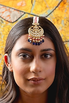 Gold Finish Kundan Polki Maang Tikka