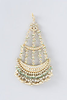 Gold Finish Green Kundan Pasa