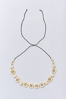 Gold Finish Kundan Polki & Pearl Sheeshpatti
