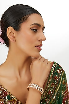 Gold Finish Kundan Polki Bangle