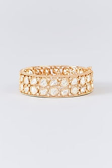 Gold Finish Kundan Polki Bangle