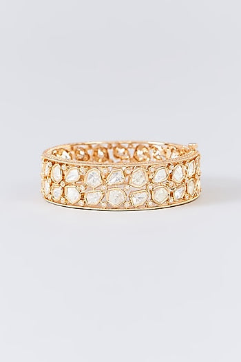 Gold Finish Kundan Polki Bangle