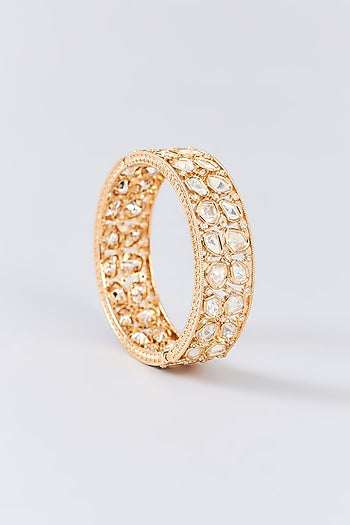 Gold Finish Kundan Polki Bangle