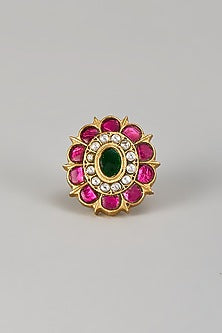 Gold Finish Ruby Stone Ring