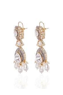 Gold Plated White Pearl Necklace Set