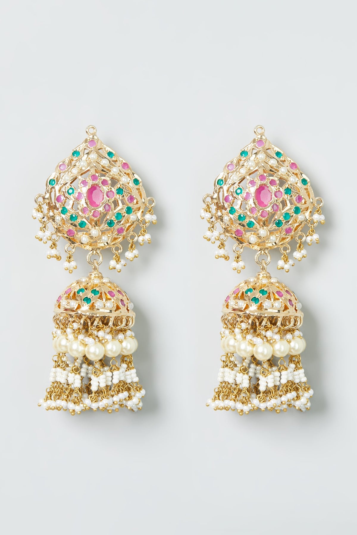 Gold Finish Jhumka Earrings