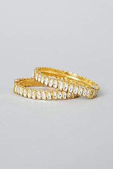 Gold Finish Alloy Bangles (Set of 2)