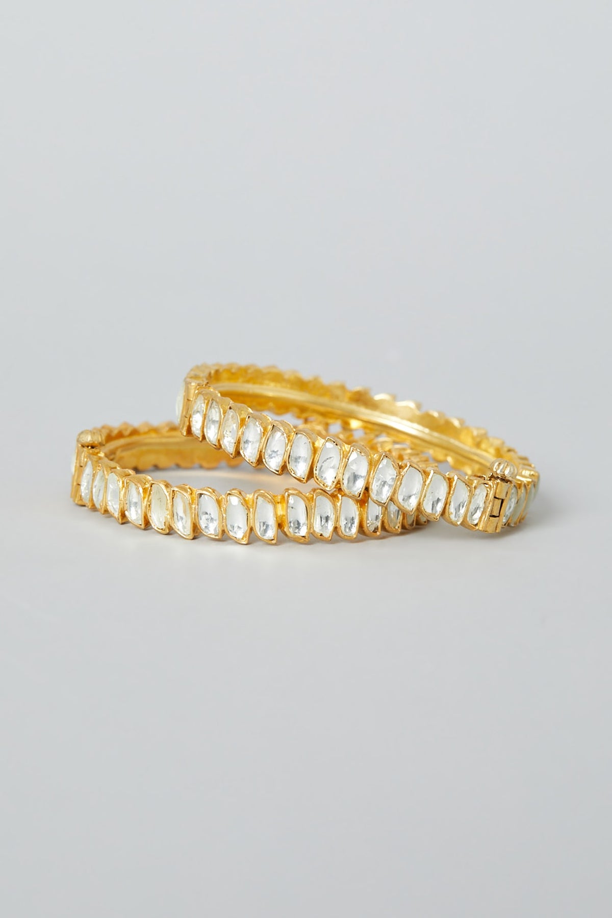 Gold Finish Alloy Bangles (Set of 2)