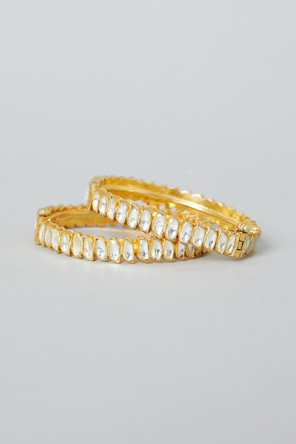 Gold Finish Alloy Bangles (Set of 2)
