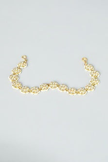 Gold Finish Kundan Polki Hairband