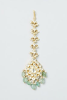 Gold Finish Maang Tikka With Beads