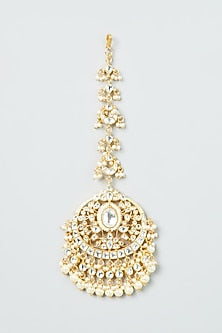Gold Finish Kundan Maang Tikka