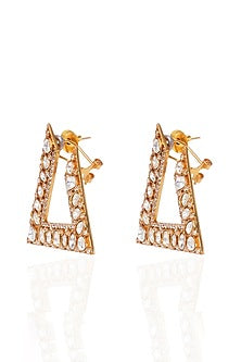 Gold Plated Rhodolite Stone Stud Earrings