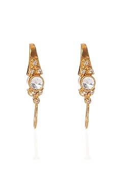 Gold Plated Rhodolite Stone Stud Earrings
