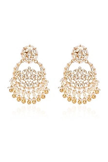 Gold Plated Pearl Chandbali Earrings