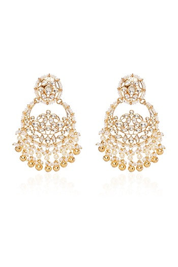 Gold Plated Pearl Chandbali Earrings