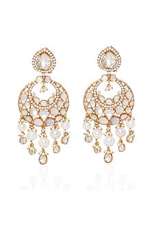 Gold Plated Pearl Chandbali Earrings