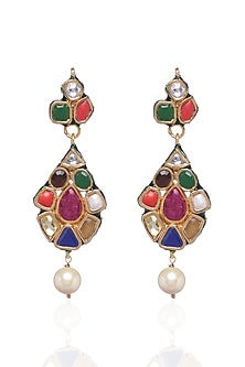 Gold Plated Pearl Dangler Earrings