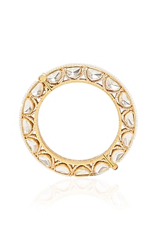Gold Plated Gold Stone Bangles (Set Of 2)