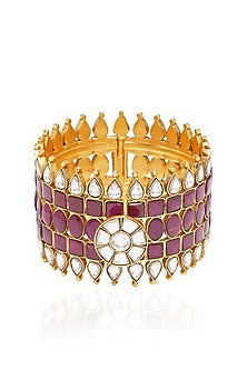 Gold Plated Red Stone Bangle