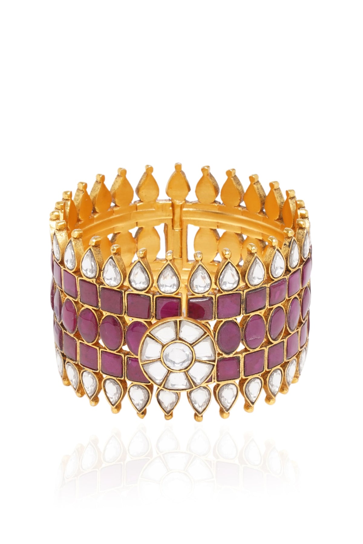Gold Plated Red Stone Bangle