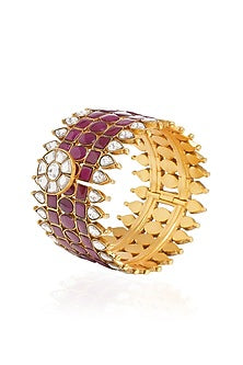 Gold Plated Red Stone Bangle