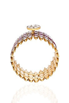 Gold Plated Red Stone Bangle