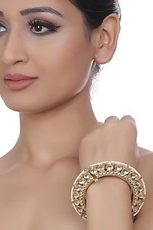 Gold Plated White Stone Bangle