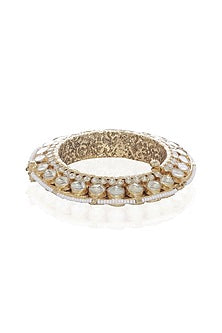 Gold Plated White Stone Bangle