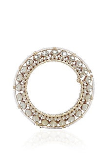 Gold Plated White Stone Bangle